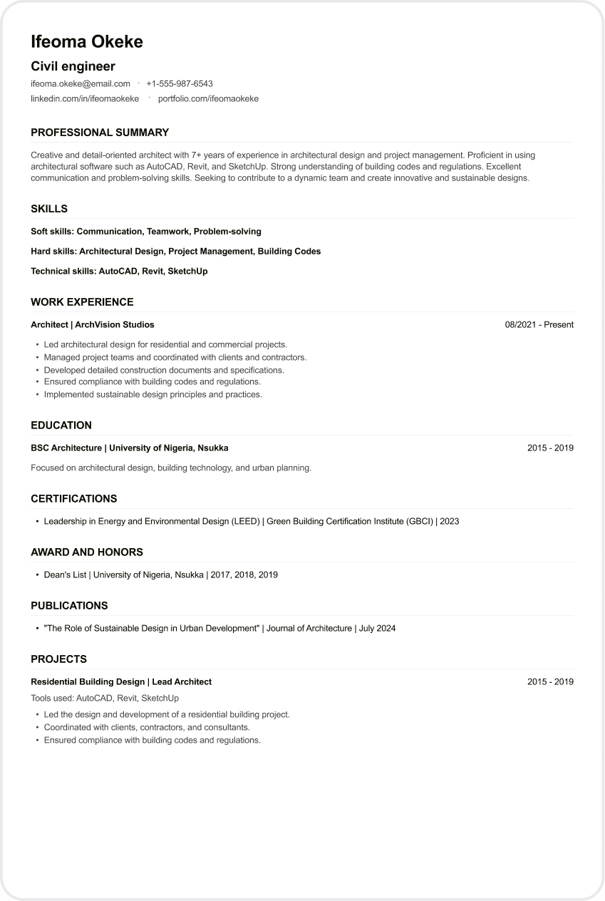 Civil Engineer CV