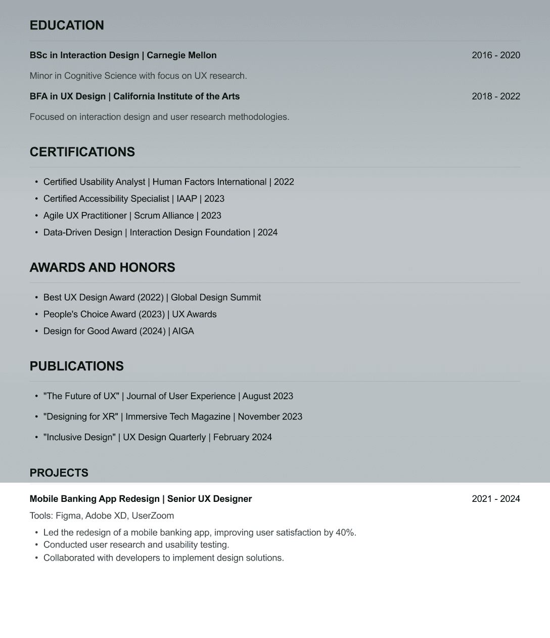 How to Write a Site Manager CV Projects Section